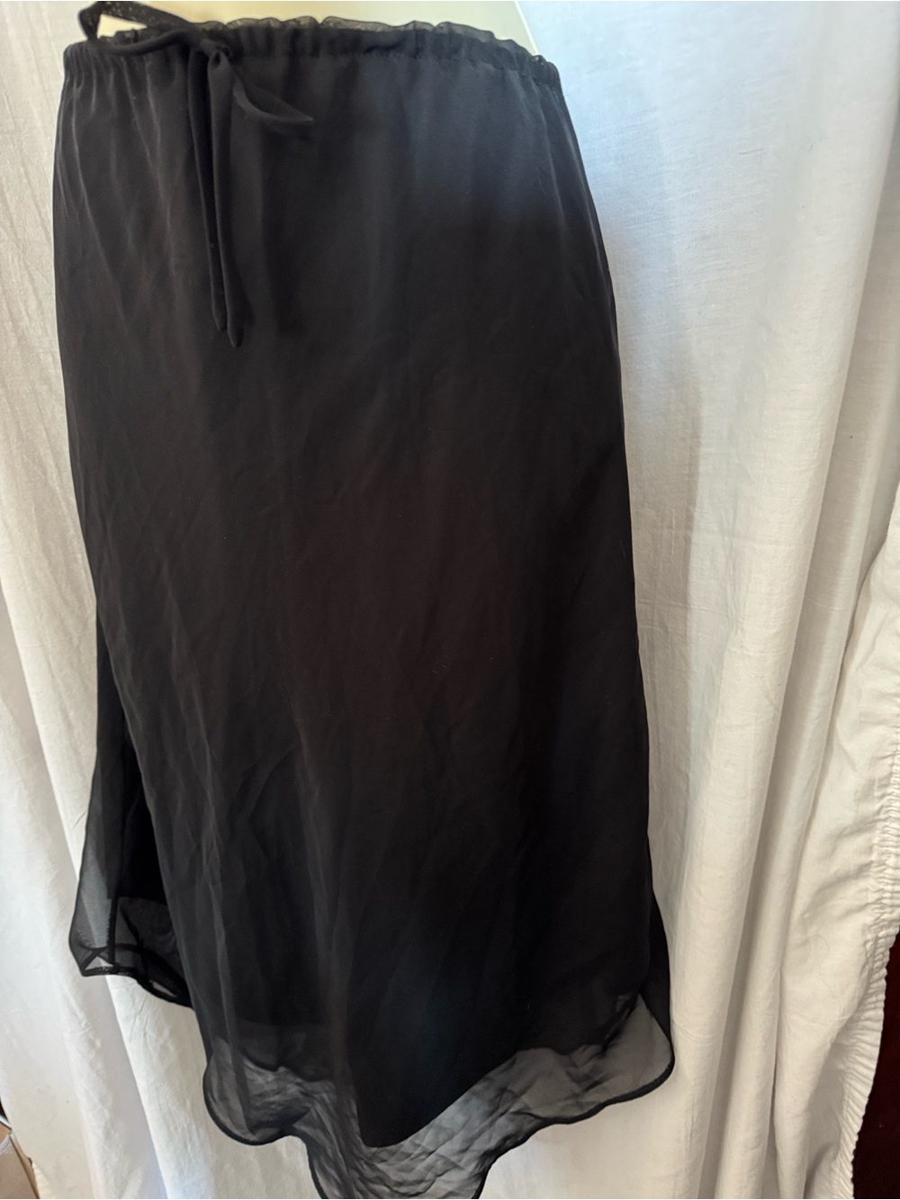 New Look Black High-Low Sheer Midi Skirt